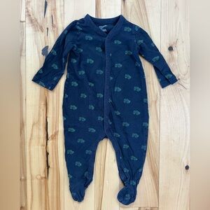 GAP Blue One Piece Footies Green Car Print
